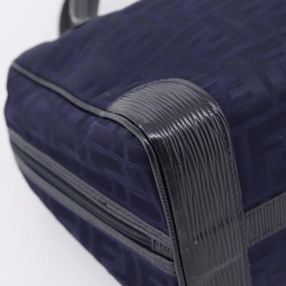 FENDI Zucca Canvas Hand Bag Navy Gold Auth ep16548
