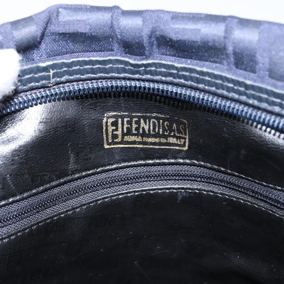 FENDI Zucca Canvas Hand Bag Navy Gold Auth ep16548