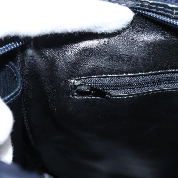 FENDI Zucca Canvas Hand Bag Navy Gold Auth ep16548