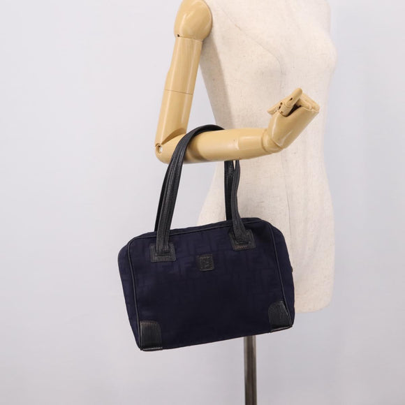 FENDI Zucca Canvas Hand Bag Navy Gold Auth ep16548