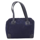 FENDI Zucca Canvas Hand Bag Navy Gold Auth ep16548-2