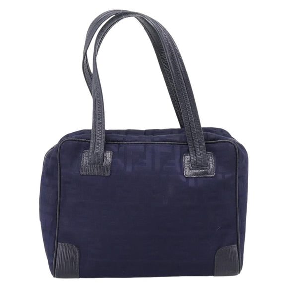 FENDI Zucca Canvas Hand Bag Navy Gold Auth ep16548
