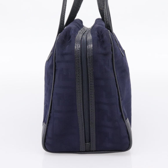 FENDI Zucca Canvas Hand Bag Navy Gold Auth ep16548
