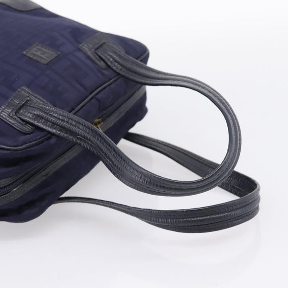 FENDI Zucca Canvas Hand Bag Navy Gold Auth ep16548