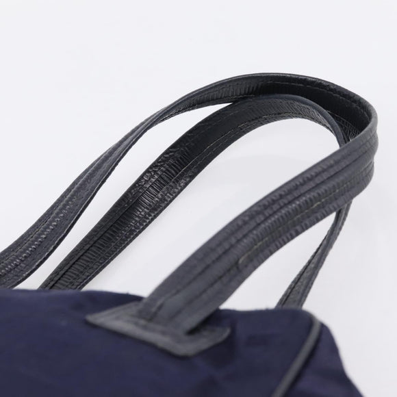 FENDI Zucca Canvas Hand Bag Navy Gold Auth ep16548