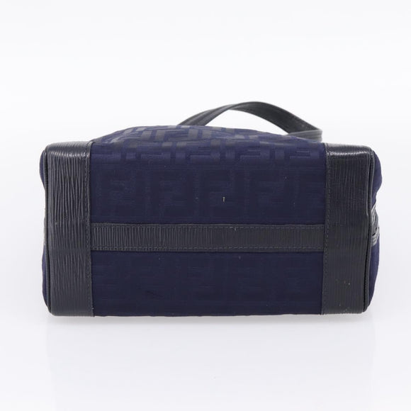 FENDI Zucca Canvas Hand Bag Navy Gold Auth ep16548