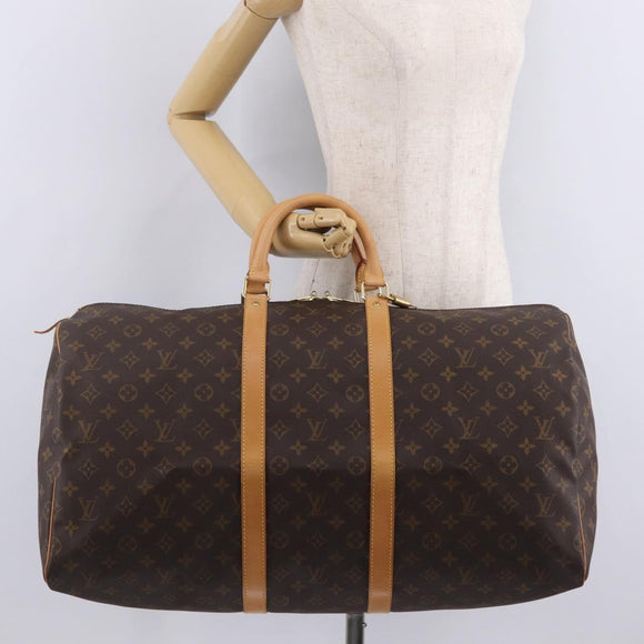 LOUIS VUITTON Monogram Keepall 55 Boston Bag M41424 LV Auth ep16564V