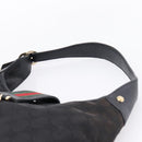 GUCCI GG Canvas Jackie Shoulder Bag Black Gold Tone 130779 Auth ep16572V-8