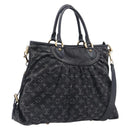 LOUIS VUITTON Monogram Denim Neo Cabby MM Hand Bag Black M95351 LV Auth ep16576A-1