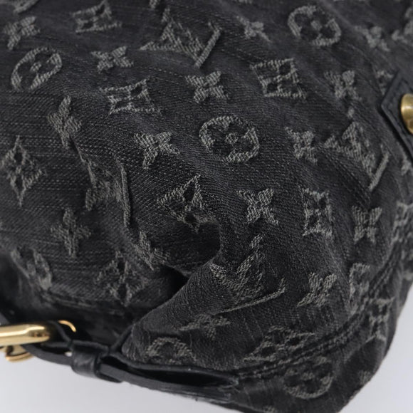 LOUIS VUITTON Monogram Denim Neo Cabby MM Hand Bag Black M95351 LV Auth ep16576A