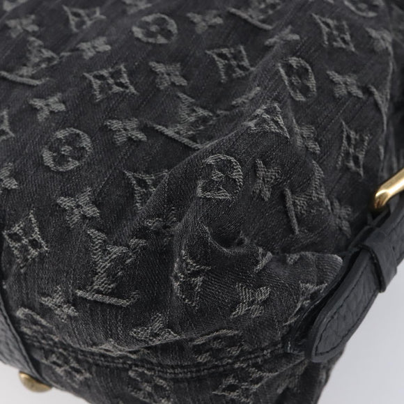 LOUIS VUITTON Monogram Denim Neo Cabby MM Hand Bag Black M95351 LV Auth ep16576A
