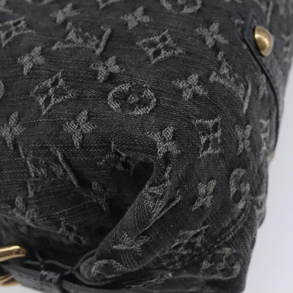 LOUIS VUITTON Monogram Denim Neo Cabby MM Hand Bag Black M95351 LV Auth ep16576A