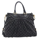 LOUIS VUITTON Monogram Denim Neo Cabby MM Hand Bag Black M95351 LV Auth ep16576A-2