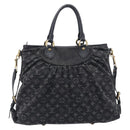 LOUIS VUITTON Monogram Denim Neo Cabby MM Hand Bag Black M95351 LV Auth ep16576A-3
