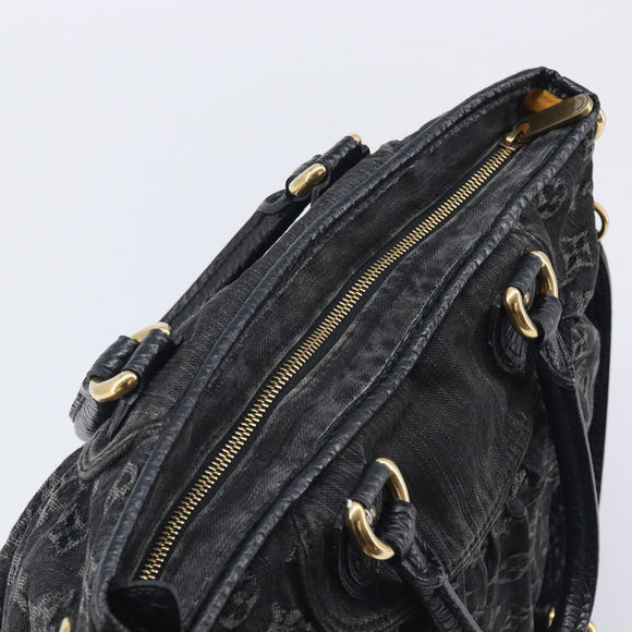 LOUIS VUITTON Monogram Denim Neo Cabby MM Hand Bag Black M95351 LV Auth ep16576A