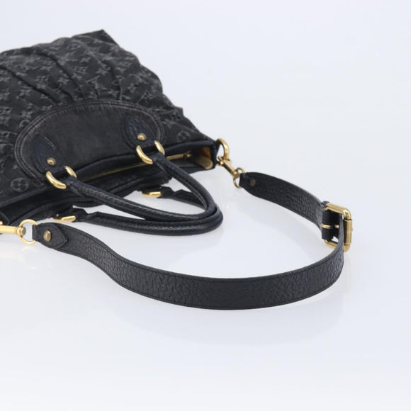 LOUIS VUITTON Monogram Denim Neo Cabby MM Hand Bag Black M95351 LV Auth ep16576A