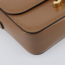 CELINE Triomphe Shoulder Bag Leather Beige Gold Tone Auth ep16591M-11