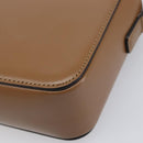 CELINE Triomphe Shoulder Bag Leather Beige Gold Tone Auth ep16591M-12