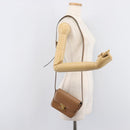 CELINE Triomphe Shoulder Bag Leather Beige Gold Tone Auth ep16591M-22