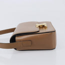 CELINE Triomphe Shoulder Bag Leather Beige Gold Tone Auth ep16591M-5