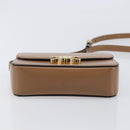 CELINE Triomphe Shoulder Bag Leather Beige Gold Tone Auth ep16591M-9