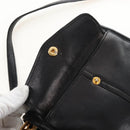 Miu Miu Matelasse Shoulder Bag Leather Black Gold Tone Auth ep16599V-19