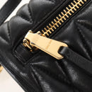 Miu Miu Matelasse Shoulder Bag Leather Black Gold Tone Auth ep16599V-22