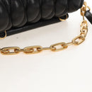 Miu Miu Matelasse Shoulder Bag Leather Black Gold Tone Auth ep16599V-7