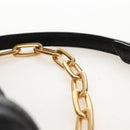Miu Miu Matelasse Shoulder Bag Leather Black Gold Tone Auth ep16599V-8