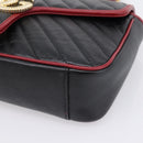 GUCCI GG Marmont Chain Shoulder Bag Leather Black Gold Tone 443497 Auth ep16615M-14