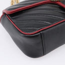 GUCCI GG Marmont Chain Shoulder Bag Leather Black Gold Tone 443497 Auth ep16615M-15