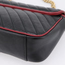 GUCCI GG Marmont Chain Shoulder Bag Leather Black Gold Tone 443497 Auth ep16615M-16