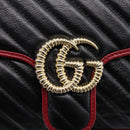 GUCCI GG Marmont Chain Shoulder Bag Leather Black Gold Tone 443497 Auth ep16615M-18
