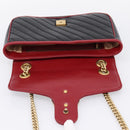 GUCCI GG Marmont Chain Shoulder Bag Leather Black Gold Tone 443497 Auth ep16615M-9