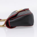 GUCCI GG Marmont Chain Shoulder Bag Leather Black Gold Tone 443497 Auth ep16615M-3