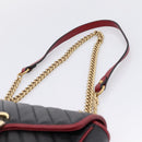 GUCCI GG Marmont Chain Shoulder Bag Leather Black Gold Tone 443497 Auth ep16615M-8