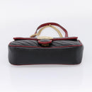 GUCCI GG Marmont Chain Shoulder Bag Leather Black Gold Tone 443497 Auth ep16615M-5
