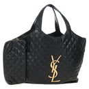 Saint Laurent Ikar Maxi Shopping Tote Bag Lamb Skin Black 698651 Auth ep16616SAM-1