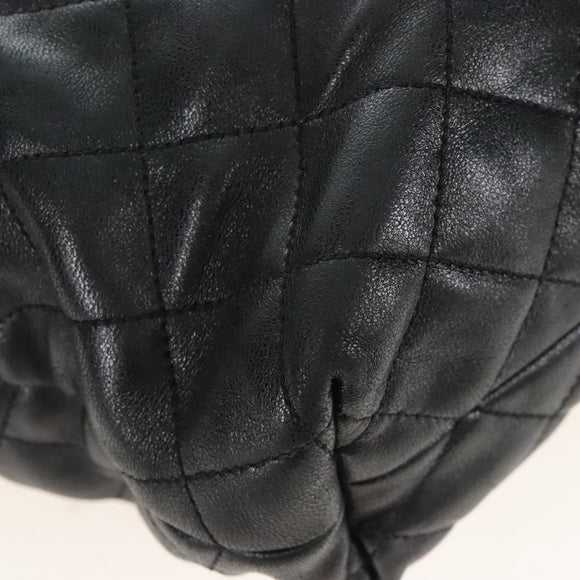 Saint Laurent Ikar Maxi Shopping Tote Bag Lamb Skin Black 698651 Auth ep16616SAM