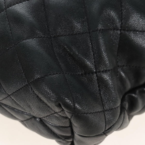 Saint Laurent Ikar Maxi Shopping Tote Bag Lamb Skin Black 698651 Auth ep16616SAM