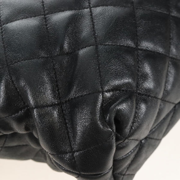 Saint Laurent Ikar Maxi Shopping Tote Bag Lamb Skin Black 698651 Auth ep16616SAM