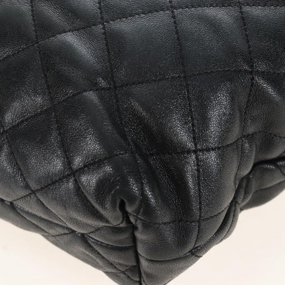 Saint Laurent Ikar Maxi Shopping Tote Bag Lamb Skin Black 698651 Auth ep16616SAM