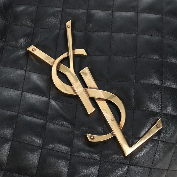 Saint Laurent Ikar Maxi Shopping Tote Bag Lamb Skin Black 698651 Auth ep16616SAM