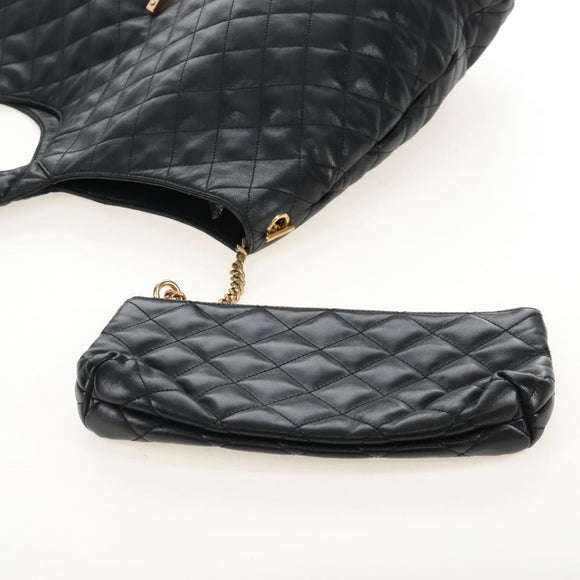 Saint Laurent Ikar Maxi Shopping Tote Bag Lamb Skin Black 698651 Auth ep16616SAM