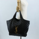 Saint Laurent Ikar Maxi Shopping Tote Bag Lamb Skin Black 698651 Auth ep16616SAM-29