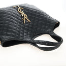 Saint Laurent Ikar Maxi Shopping Tote Bag Lamb Skin Black 698651 Auth ep16616SAM-6