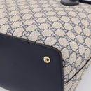GUCCI GG Supreme Hand Bag PVC 2way Navy Gold Tone 429147 Auth ep16618V-15