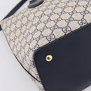 GUCCI GG Supreme Hand Bag PVC 2way Navy Gold Tone 429147 Auth ep16618V-16