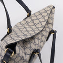 GUCCI GG Supreme Hand Bag PVC 2way Navy Gold Tone 429147 Auth ep16618V-6