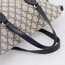 GUCCI GG Supreme Hand Bag PVC 2way Navy Gold Tone 429147 Auth ep16618V-7
